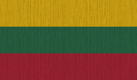 Lithuania flag with waving grunge texture. Vector background.のイラスト素材