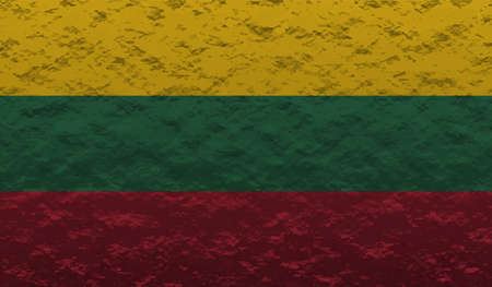 Lithuania flag with waving grunge texture. Vector background.のイラスト素材