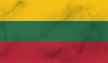 Lithuania flag with waving grunge texture. Vector background.のイラスト素材