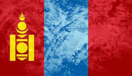 Mongolia grunge flag vector illustration.のイラスト素材