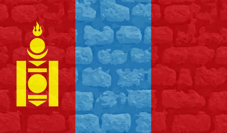 Mongolia grunge flag vector illustration.のイラスト素材