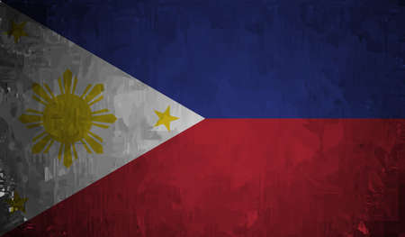 Philippines flag with waving grunge texture. Vector background.のイラスト素材