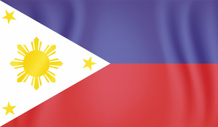 Philippines flag with waving grunge texture. Vector background.のイラスト素材