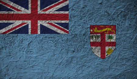 Fiji flag with the effect paper and grungeのイラスト素材