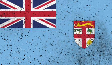 Fiji flag with the effect paper and grungeのイラスト素材