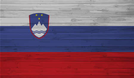 Slovenia flag with waving grunge texture. Vector background.のイラスト素材