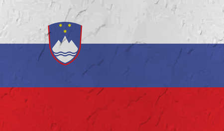 Slovenia flag with waving grunge texture. Vector background.のイラスト素材