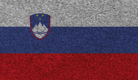 Slovenia flag with waving grunge texture. Vector background.のイラスト素材