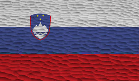 Slovenia flag with waving grunge texture. Vector background.のイラスト素材