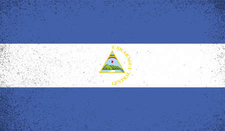 Grunge Nicaragua flag. Vector background.のイラスト素材