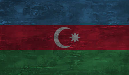 Azerbaijan flag with waving grunge texture. Vector background.のイラスト素材