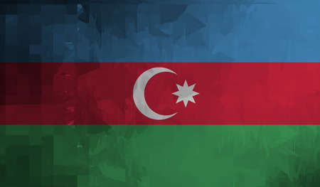 Azerbaijan flag with waving grunge texture. Vector background.のイラスト素材