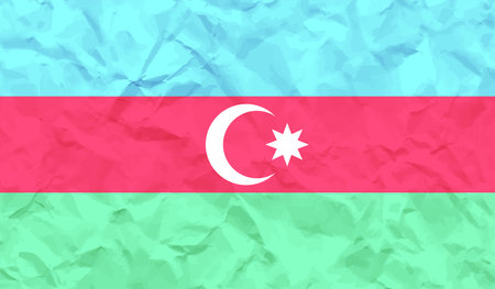 Azerbaijan flag with waving grunge texture. Vector background.のイラスト素材