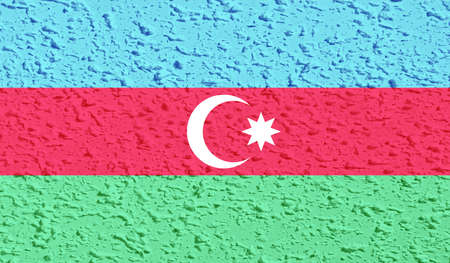 Azerbaijan flag with waving grunge texture. Vector background.のイラスト素材