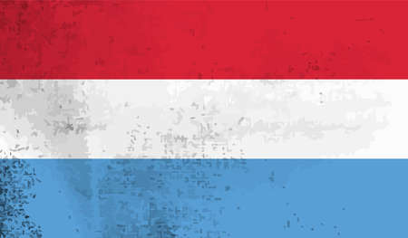 Luxembourg flag with waving grunge texture. Vector background.のイラスト素材