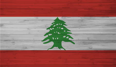 Lebanon flag with waving grunge texture. Vector background.のイラスト素材