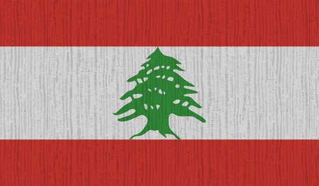 Lebanon flag with waving grunge texture. Vector background.のイラスト素材