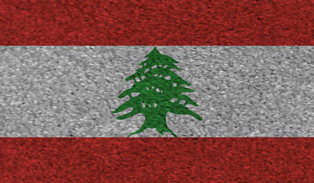 Lebanon flag with waving grunge texture. Vector background.のイラスト素材