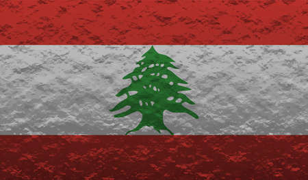 Lebanon flag with waving grunge texture. Vector background.のイラスト素材