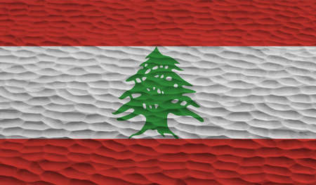Lebanon flag with waving grunge texture. Vector background.のイラスト素材