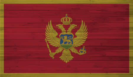 Montenegro flag with waving grunge texture. Vector background.のイラスト素材