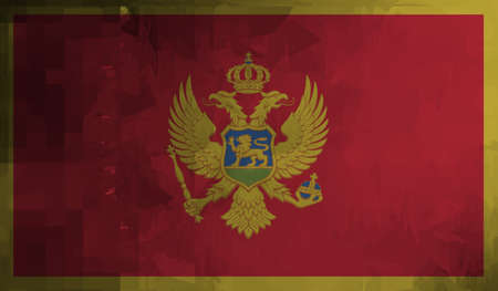 Montenegro flag with waving grunge texture. Vector background.のイラスト素材