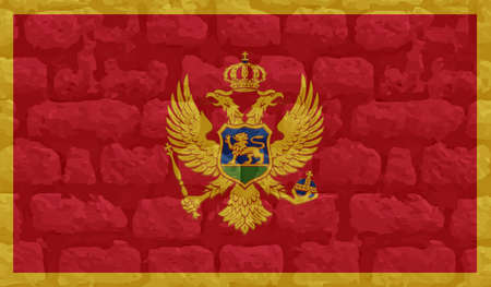 Montenegro flag with waving grunge texture. Vector background.のイラスト素材