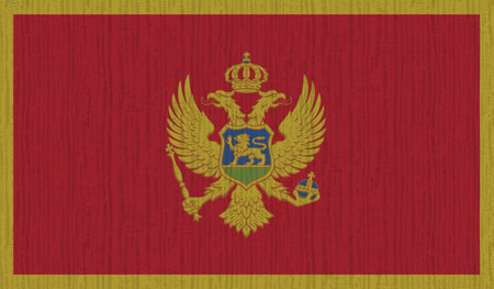 Montenegro flag with waving grunge texture. Vector background.のイラスト素材