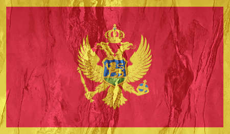 Montenegro flag with waving grunge texture. Vector background.のイラスト素材