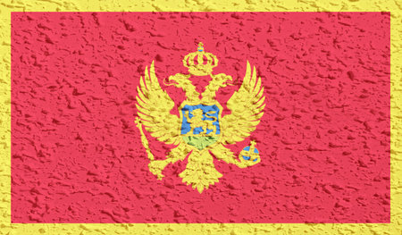 Montenegro flag with waving grunge texture. Vector background.のイラスト素材