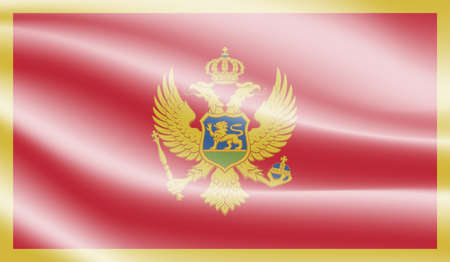 Montenegro flag with waving grunge texture. Vector background.のイラスト素材
