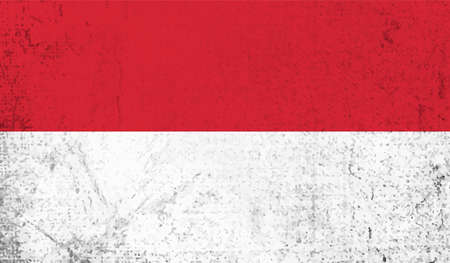 Poland flag with waving grunge texture. Vector background.のイラスト素材