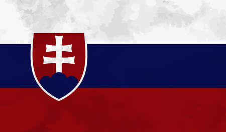 Slovakia flag with waving grunge texture. Vector background.のイラスト素材