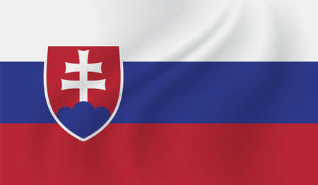 Slovakia flag with waving grunge texture. Vector background.のイラスト素材