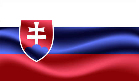 Slovakia flag with waving grunge texture. Vector background.のイラスト素材