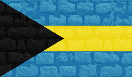 Bahamas flag with waving grunge texture. Vector background.のイラスト素材