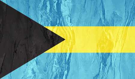 Bahamas flag with waving grunge texture. Vector background.のイラスト素材