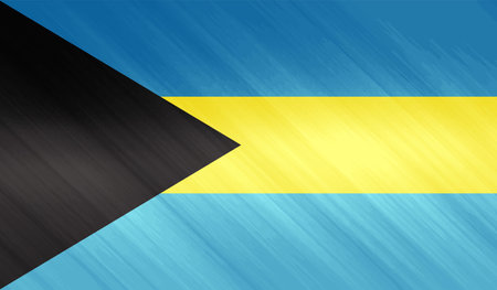Bahamas flag with waving grunge texture. Vector background.のイラスト素材
