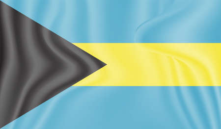 Bahamas flag with waving grunge texture. Vector background.のイラスト素材