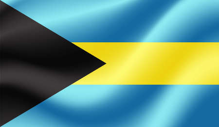Bahamas flag with waving grunge texture. Vector background.のイラスト素材