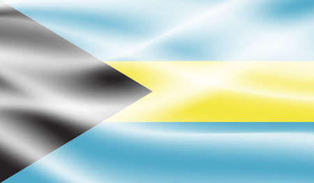 Bahamas flag with waving grunge texture. Vector background.のイラスト素材