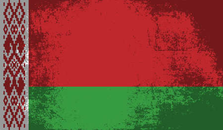 Belarus flag with waving grunge texture. Vector background.のイラスト素材