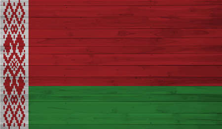 Belarus flag with waving grunge texture. Vector background.のイラスト素材