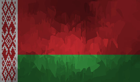 Belarus flag with waving grunge texture. Vector background.のイラスト素材