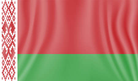Belarus flag with waving grunge texture. Vector background.のイラスト素材
