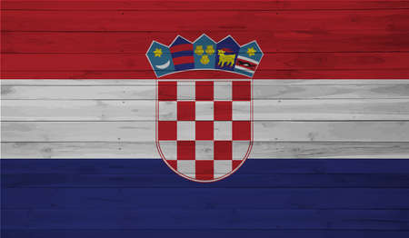 Croatia flag with waving grunge texture. Vector background.のイラスト素材