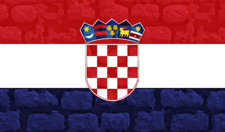 Croatia flag with waving grunge texture. Vector background.のイラスト素材