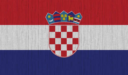Croatia flag with waving grunge texture. Vector background.のイラスト素材