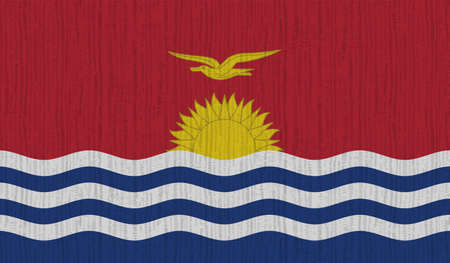 Horizontal Abstract Grunge Brushed Flag of Kiribati on Transparent Grid. Vector Templateのイラスト素材