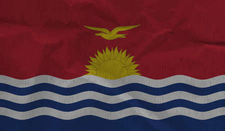 Horizontal Abstract Grunge Brushed Flag of Kiribati on Transparent Grid. Vector Templateのイラスト素材